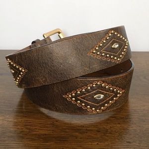 CCO Western Style Embellished Leather Belt Medium